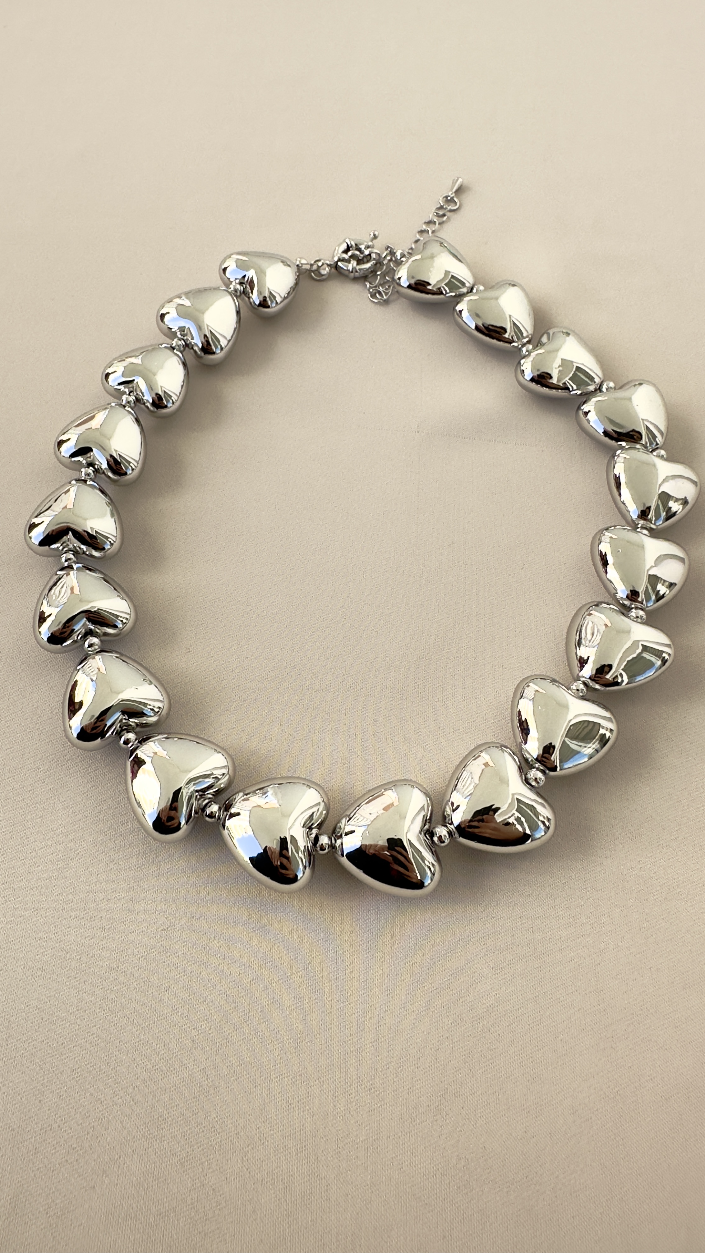 Kalp Zincir Silver Kolye