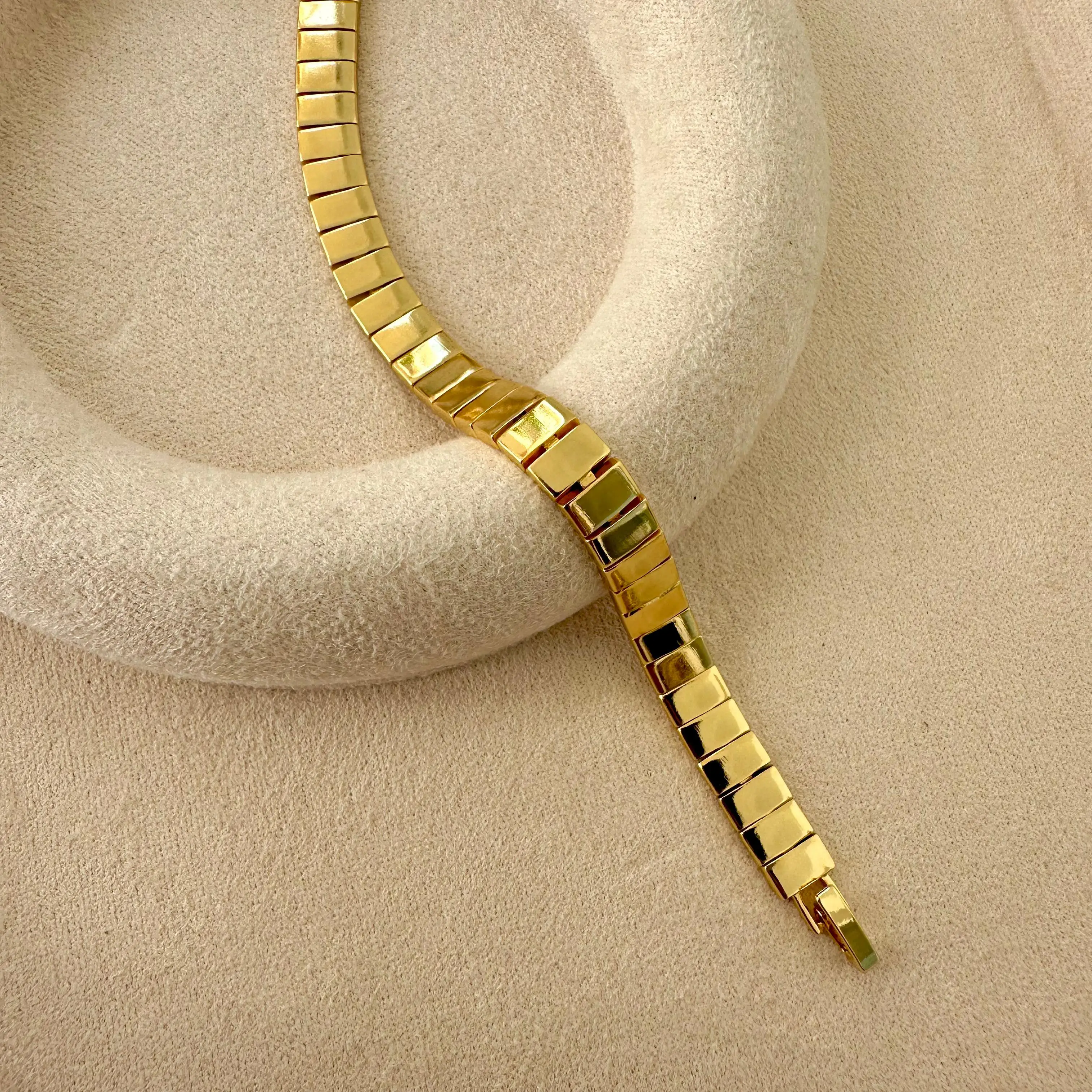 GY0024 Gold Dikdörtgen Dilim Bileklik