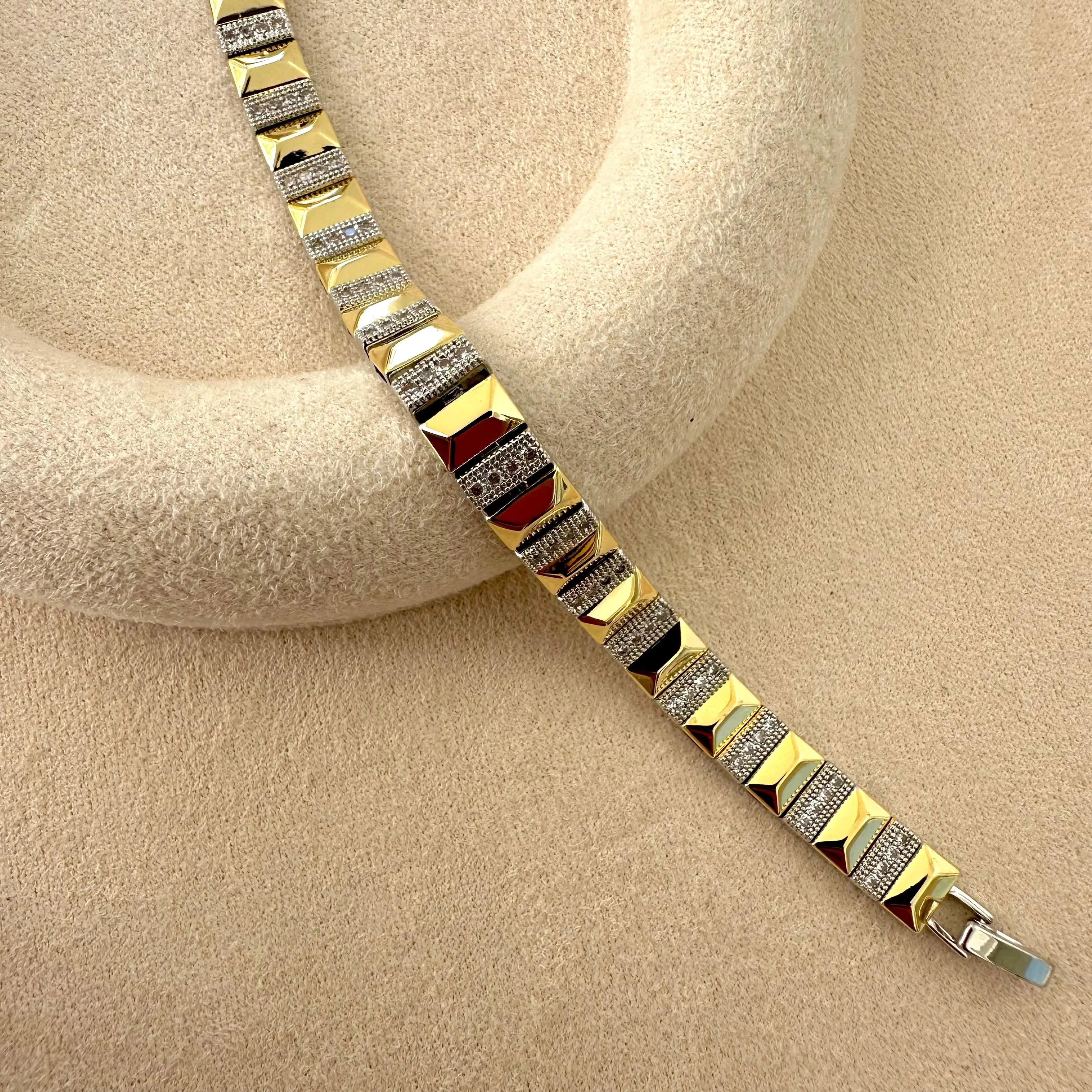 GY0032 Gold Silver Dilim Bileklik