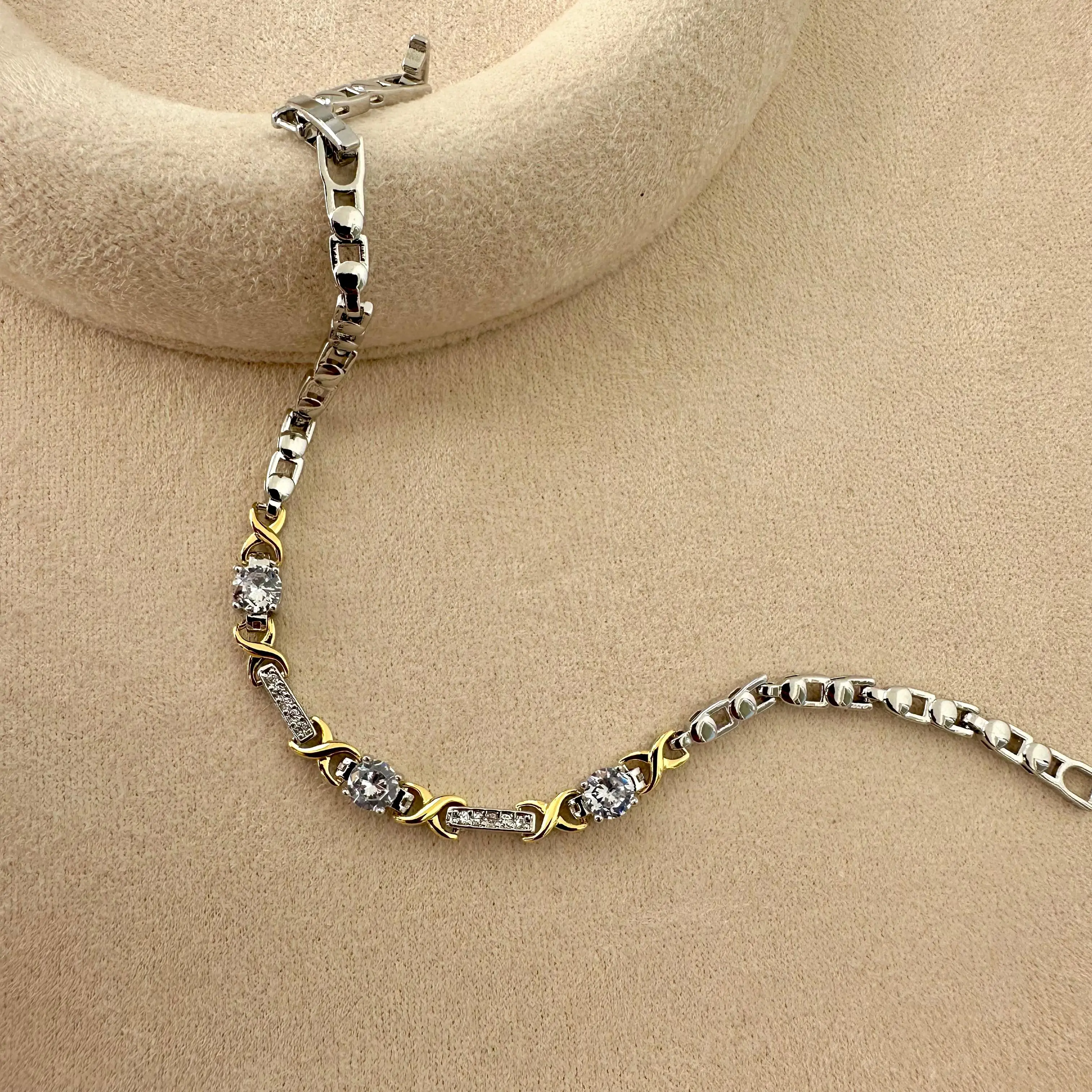 GY0032 Gold Silver Desenli Bileklik