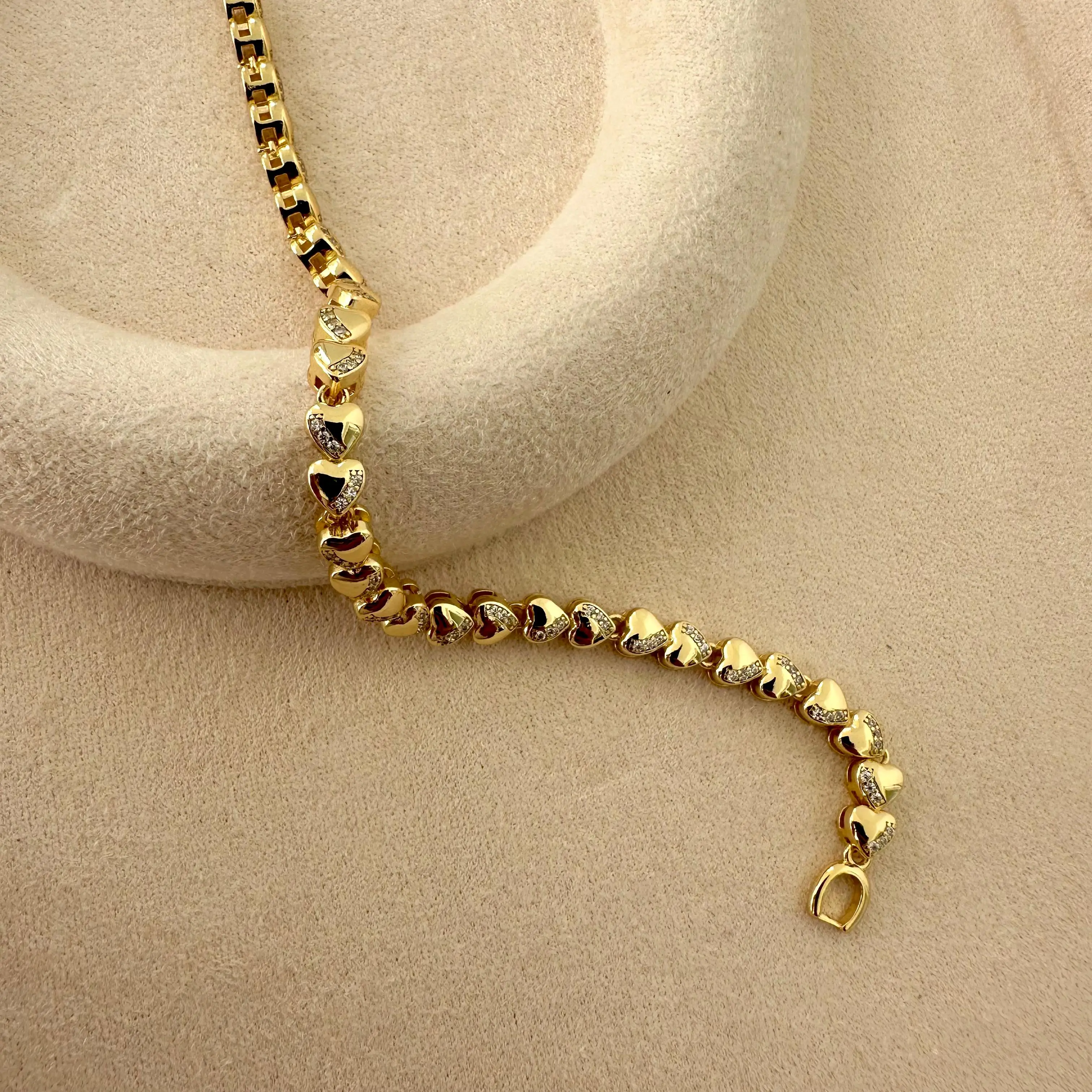 GY0036 Gold Kalp Sıralı Bileklik