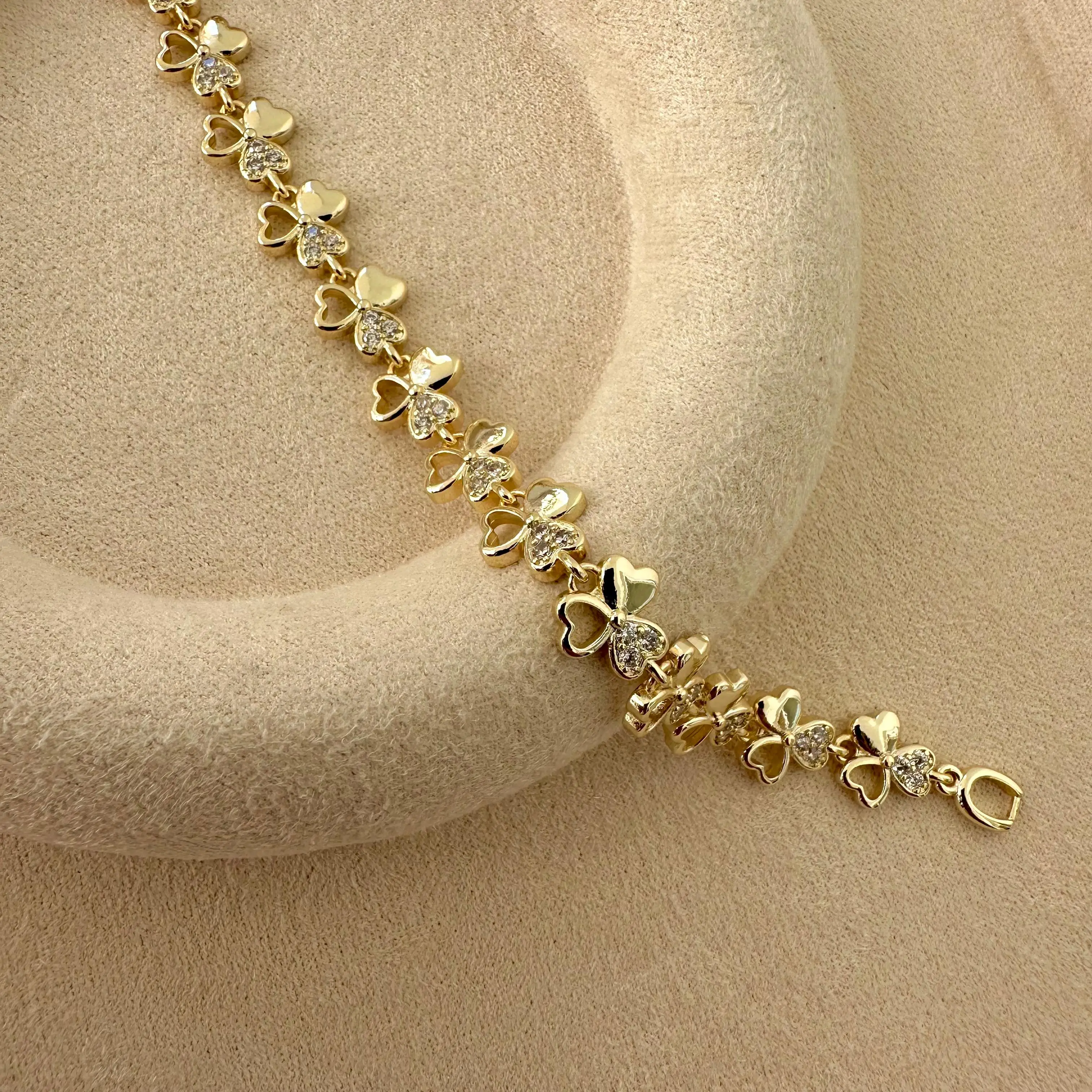 GY0054 Gold Çiçek Sıralı Bileklik