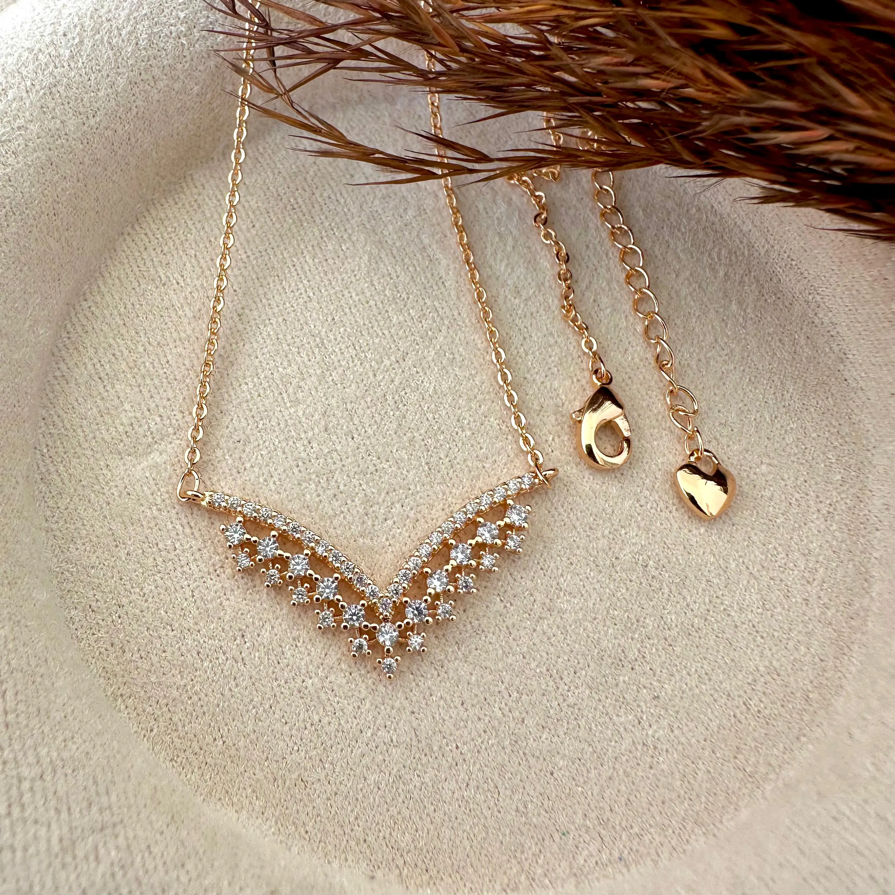 GY0001 Gold Taşlı Kolye