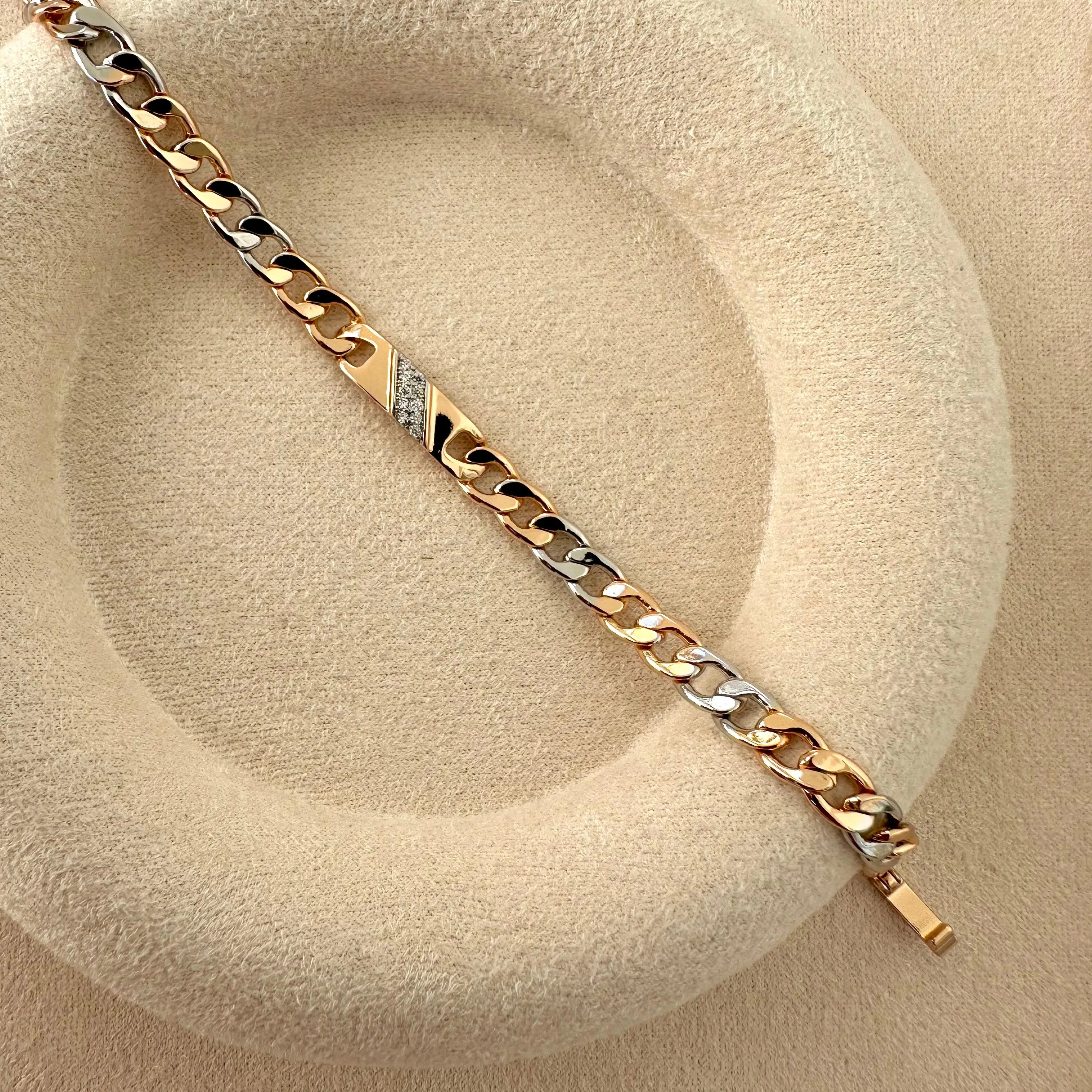 GY0064 Rose Gold Silver Künye Bileklik