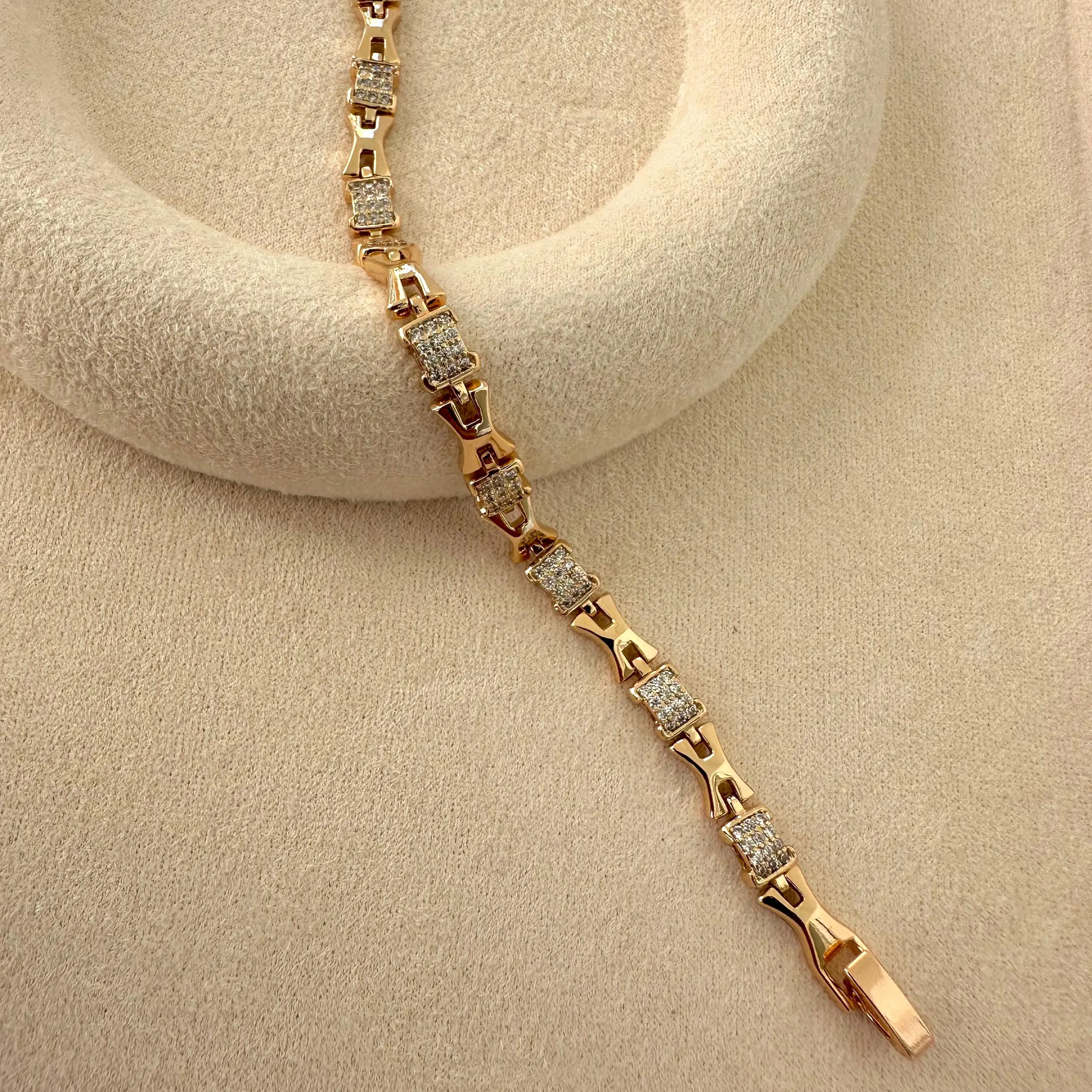 GY0073 Rose Gold Kare Taş Bileklik