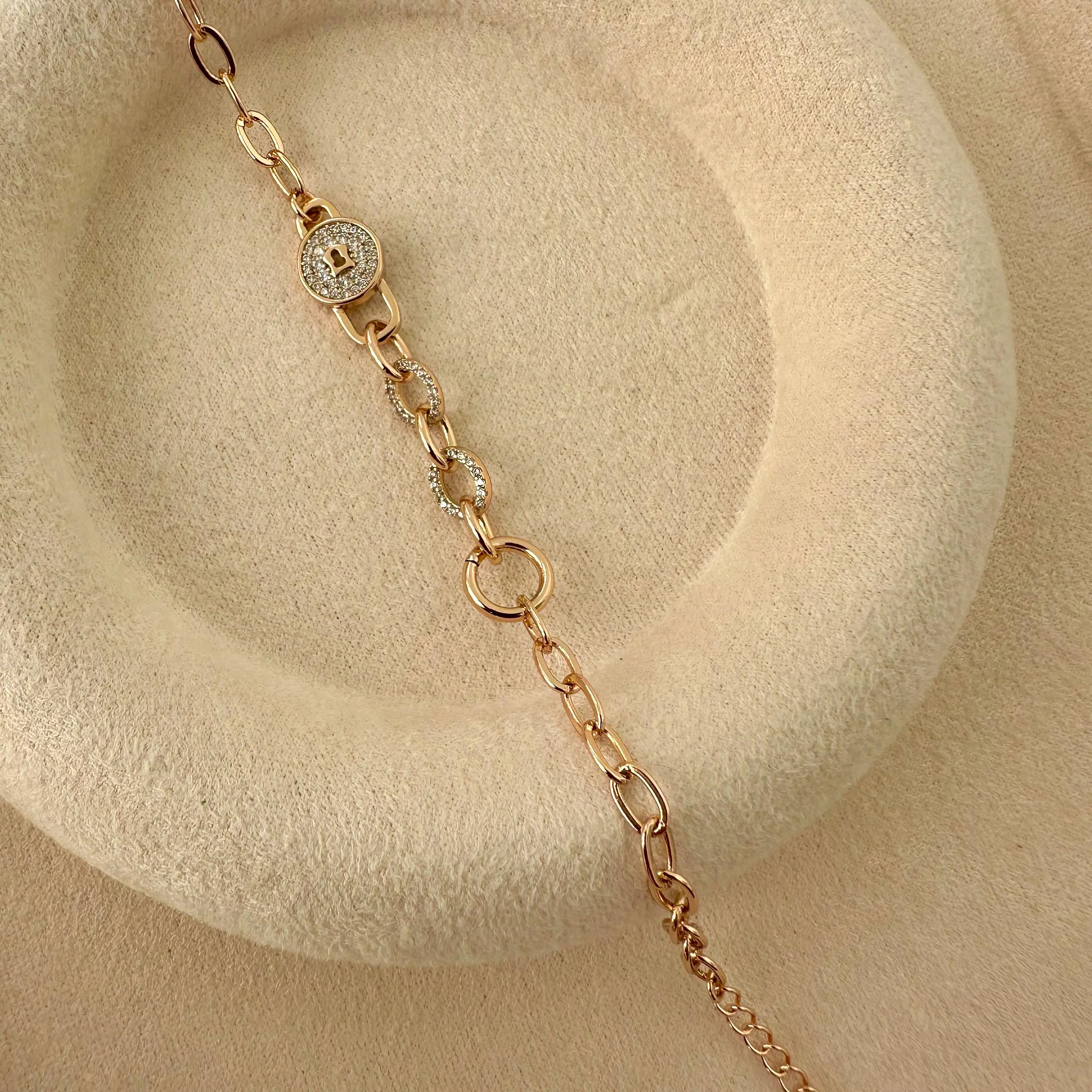 GY0079 Rose Gold Kilit Model Bileklik