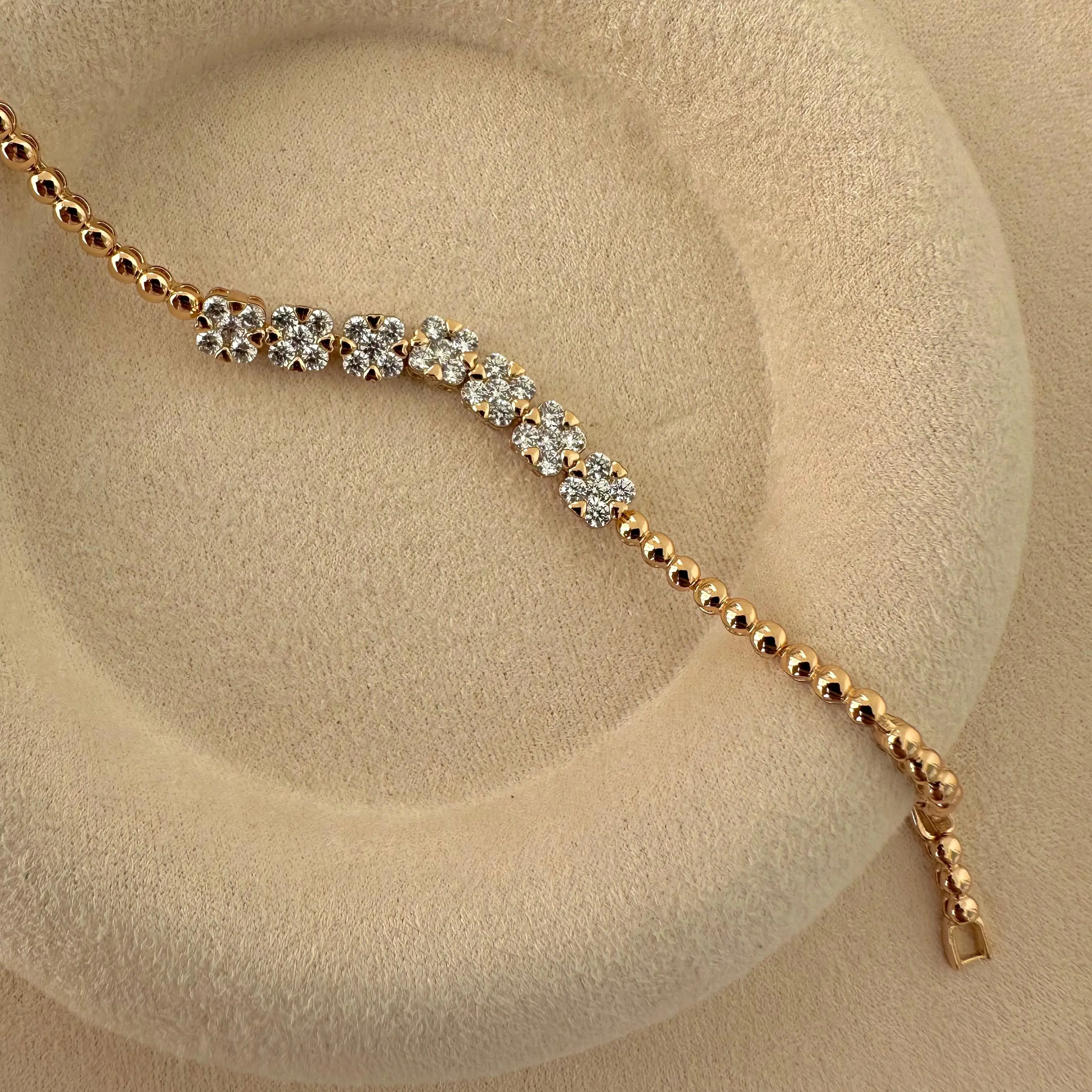 GY0091 Rose Gold Kare Taş Sıralı Bileklik