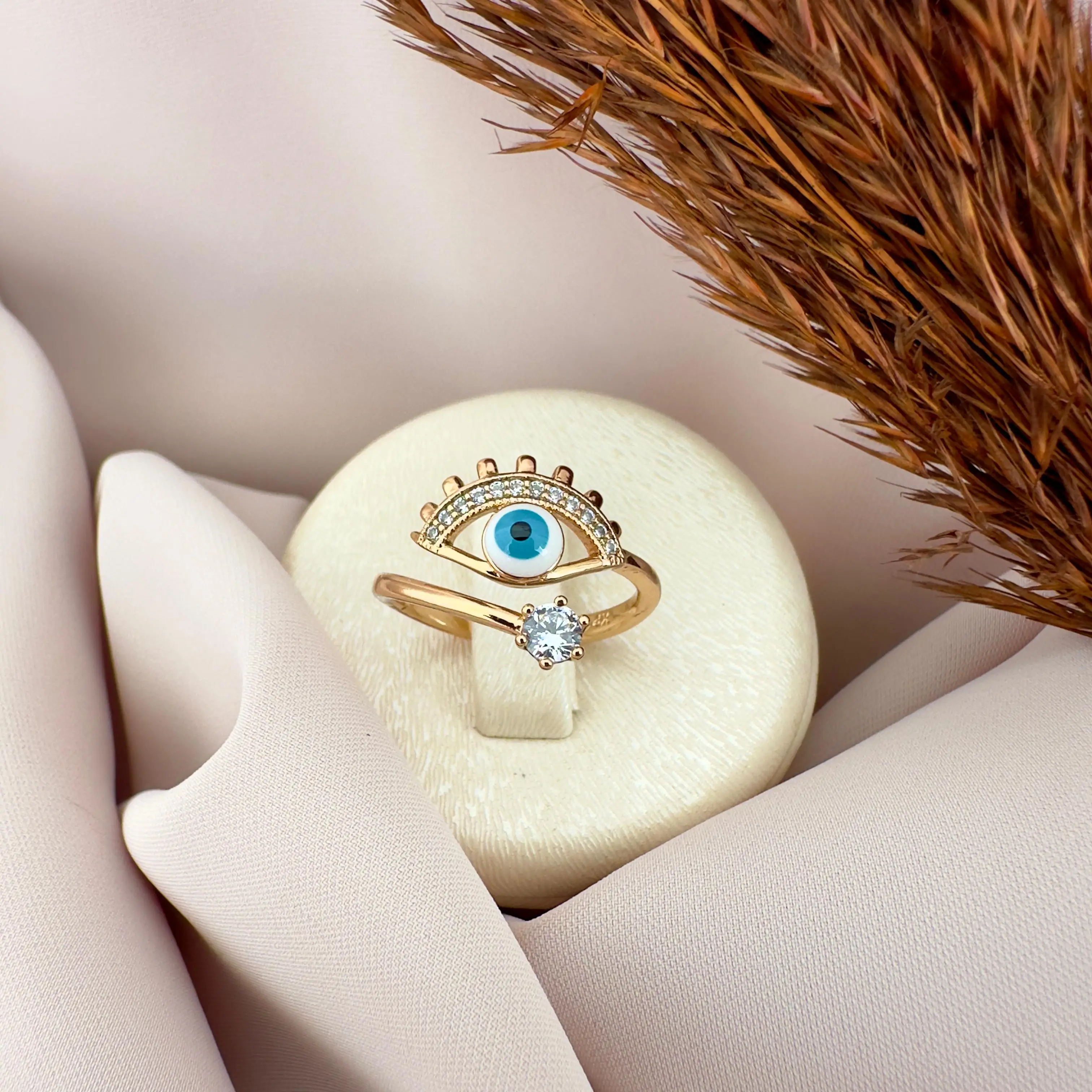 GY0023 Rose Gold Göz Figürlü Yüzük