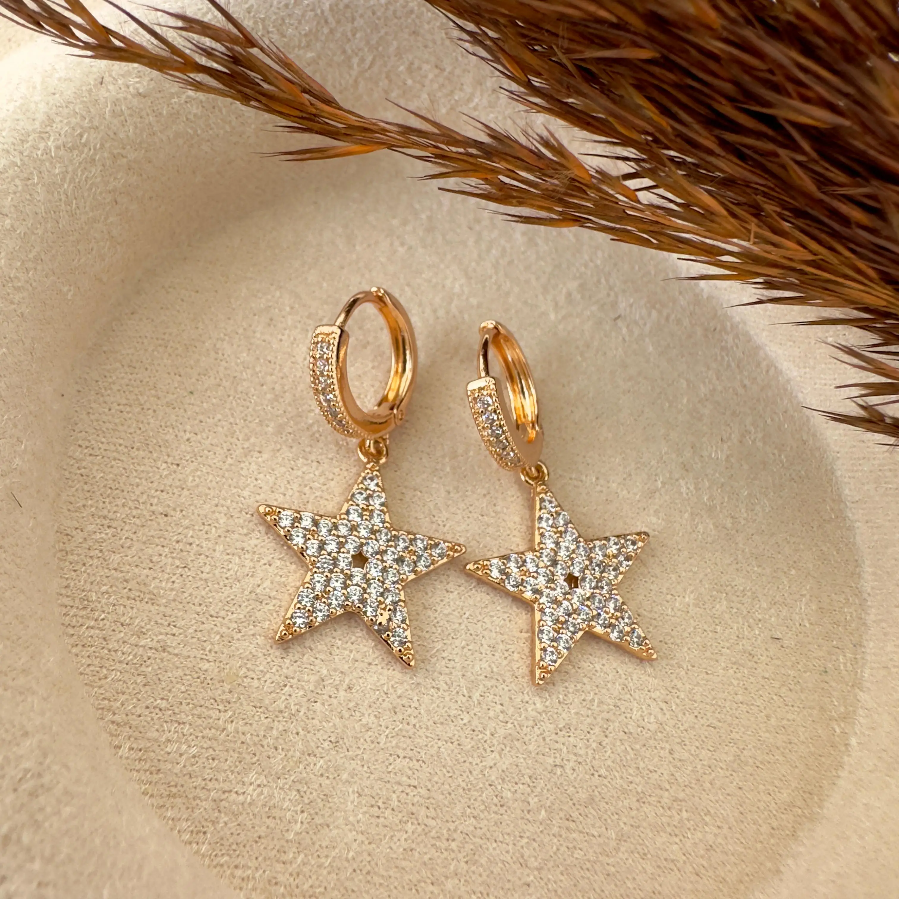 GY0092 Rose Gold Yıldız Küpe