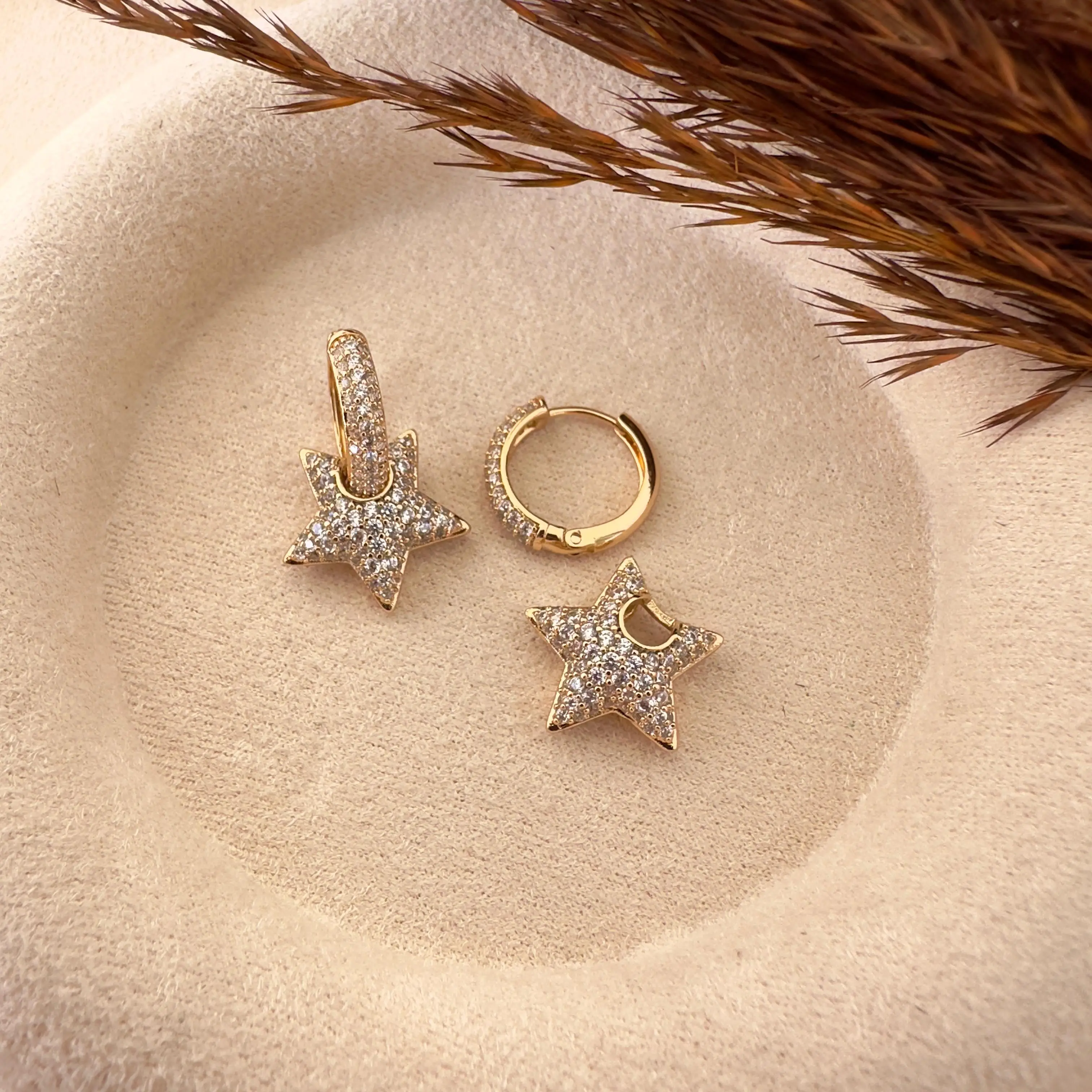 GY0103 Rose Gold Yıldız Küpe