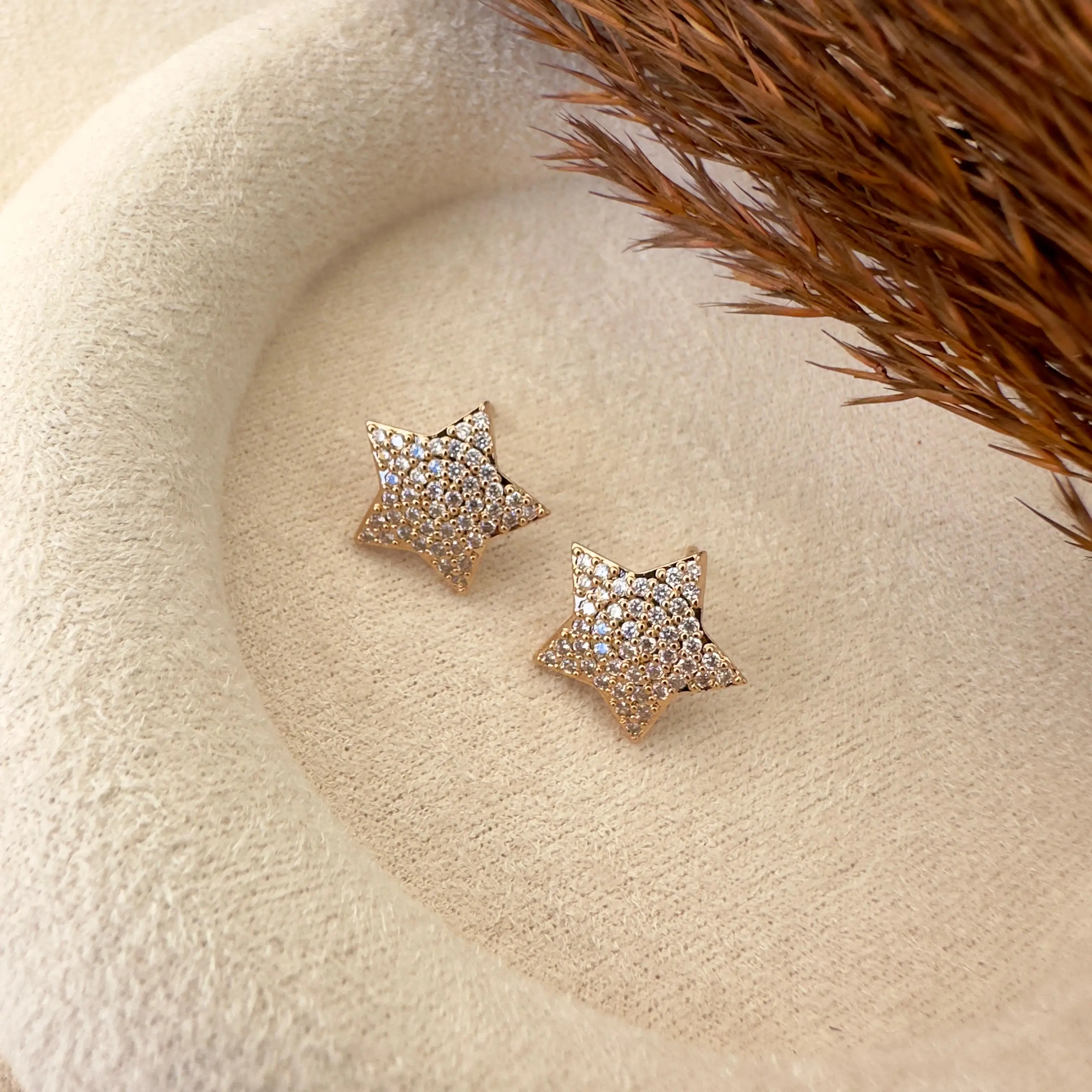 GY0127 Rose Gold Yıldız Küpe
