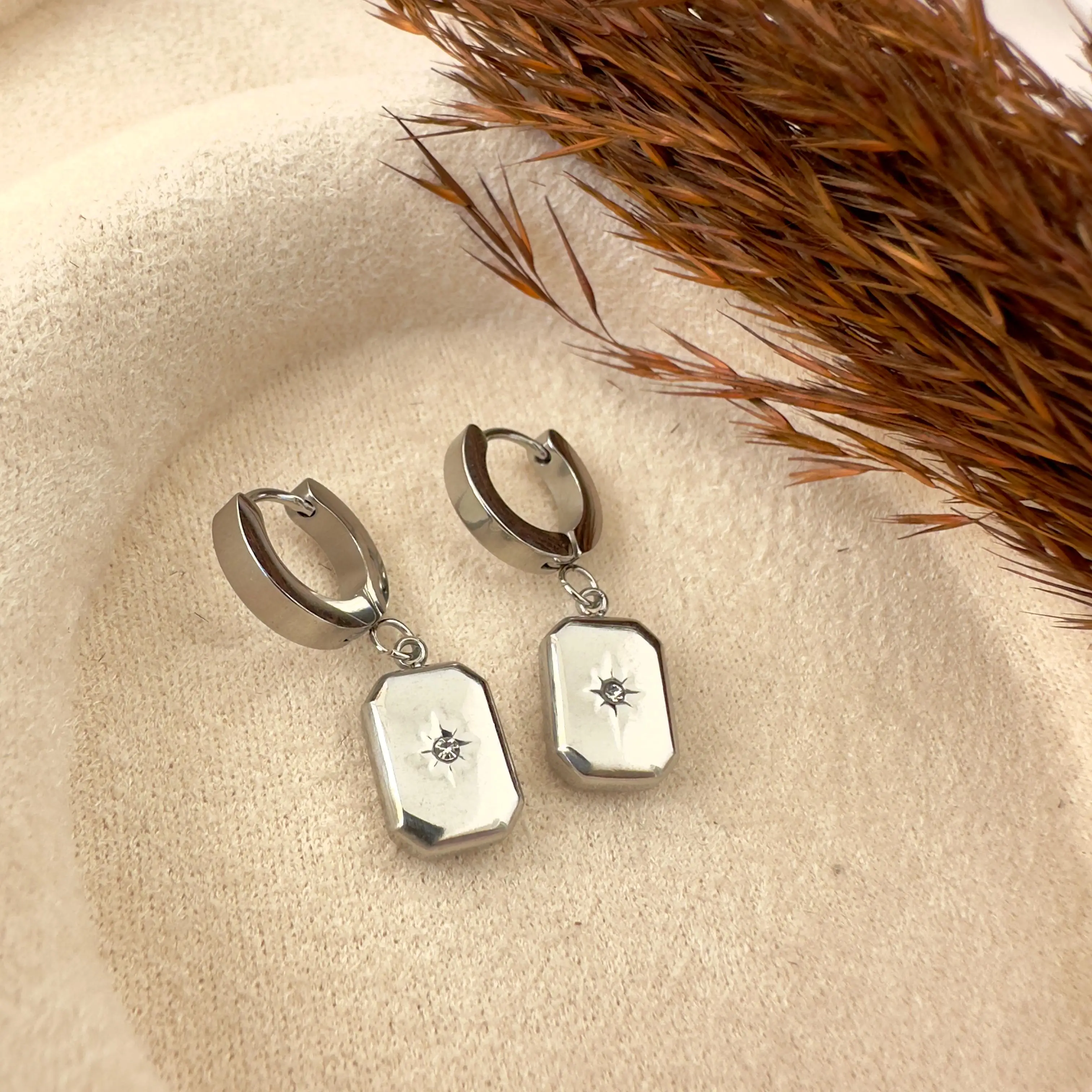 GY0181 Silver Plaka Küpe