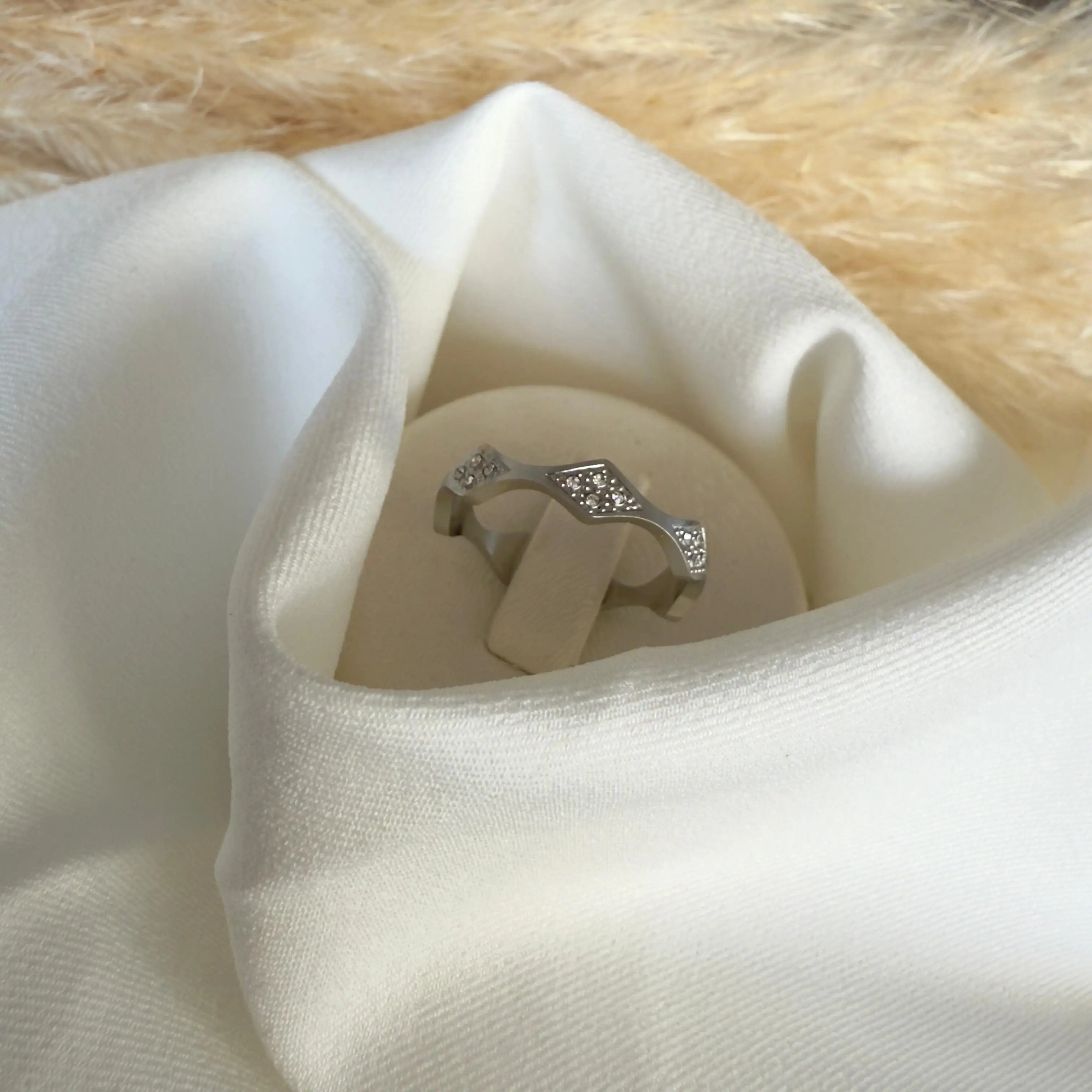 GY0101 Silver Dilim Taşlı Yüzük
